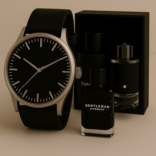 Tom Ford Ombre Leathe, Givenchy Gentleman, Montblanc Explorer + 1 Montre Homme OFFERTE