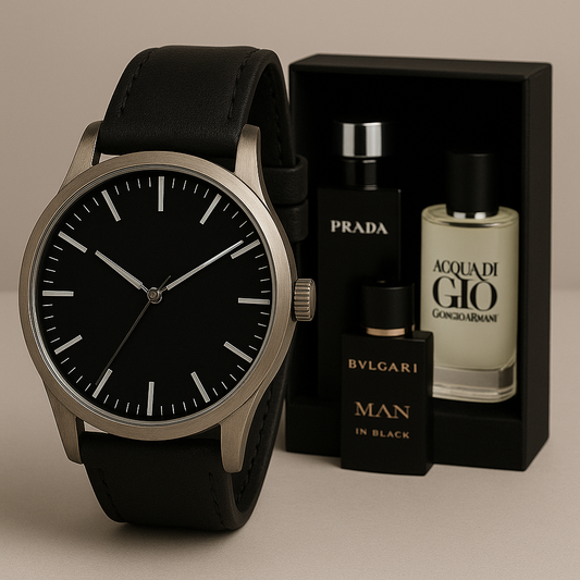 In Black, Arm Acqua, Prad Intense + 1 Montre Homme OFFERTE